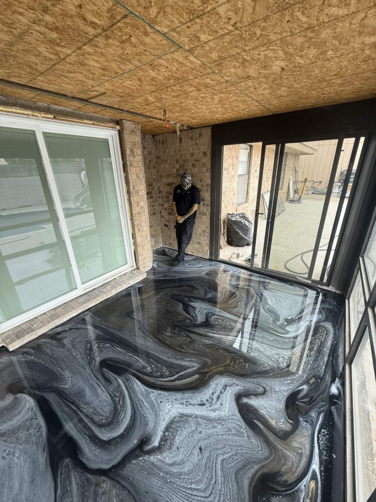 Black & Silver Swirl Metallic Sunroom — Midland