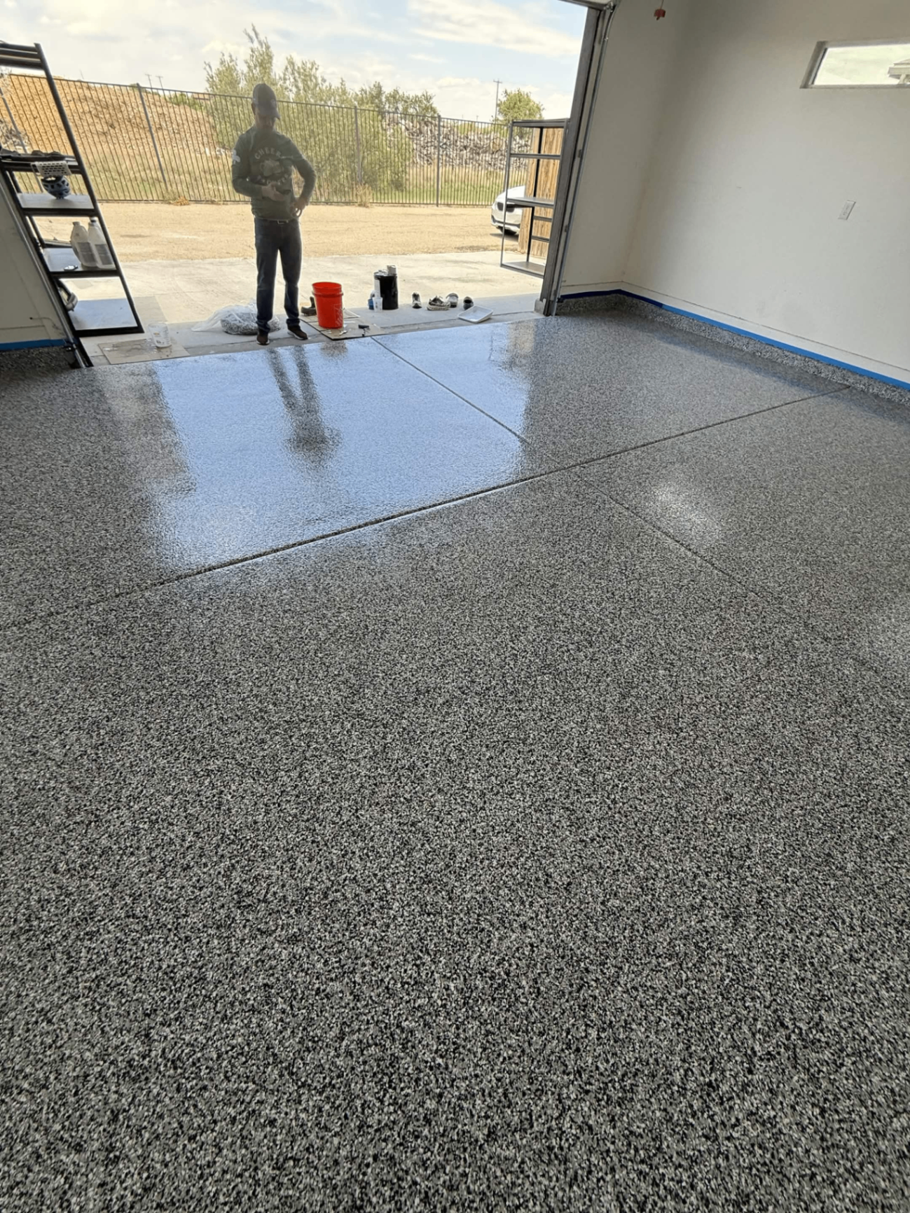 Fresh Full Flake Garage Floor Installation — Midland