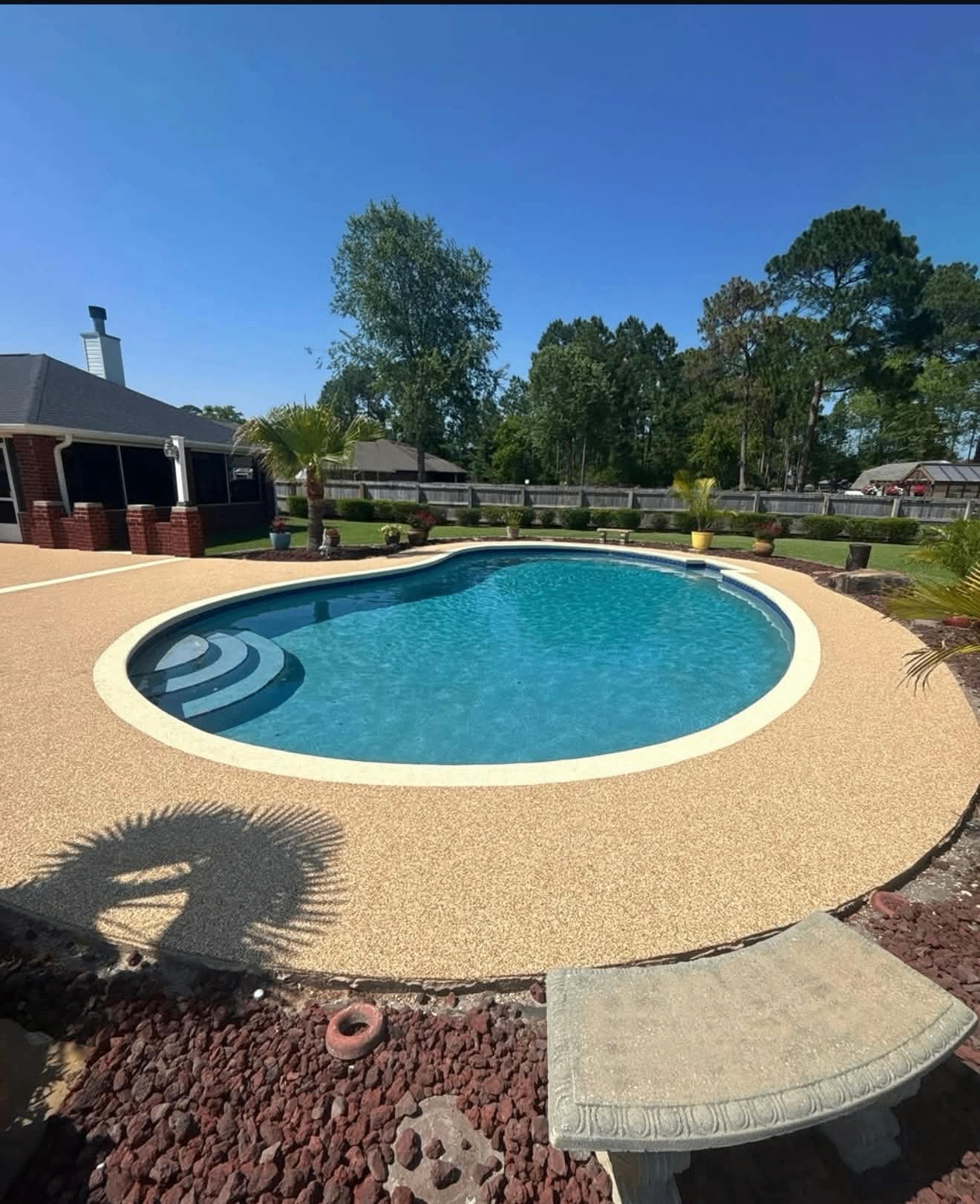 Tan Flake Pool Deck
