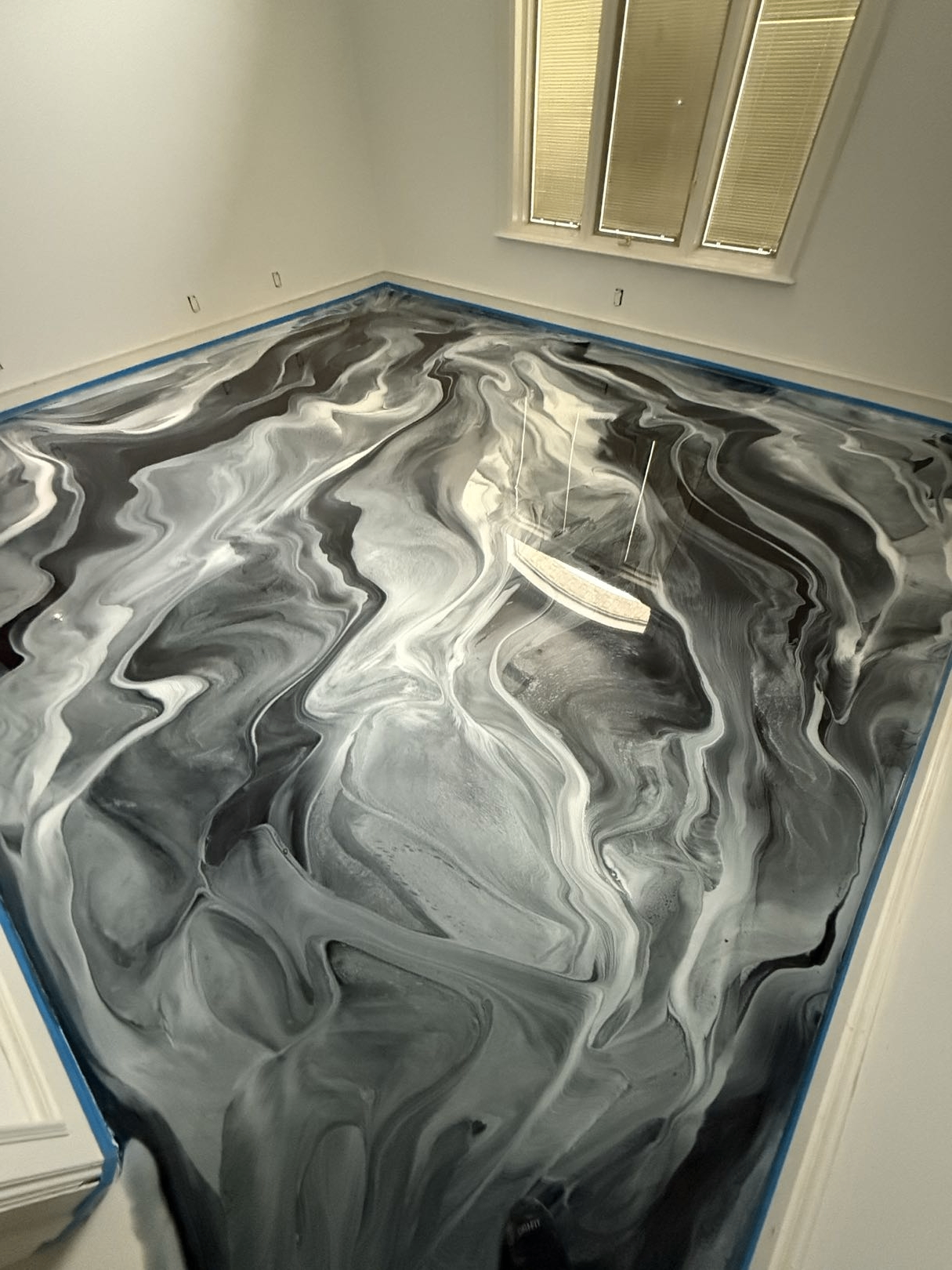 Silver Storm metallic epoxy floor by Ellett Epoxy