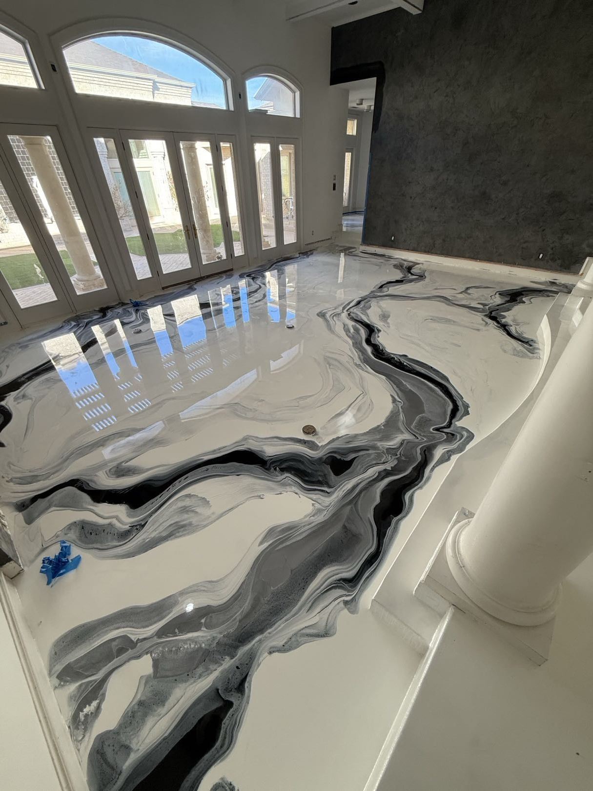 Pearl Glacier metallic epoxy floor by Ellett Epoxy